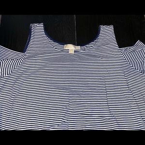Michael Kors Cold Shoulder Striped Shirt